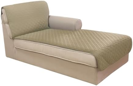 U-NICE HOME Sectional Couch Cover Chaise Lounge Cover, Light Camel/Beige by U-NICEHOME