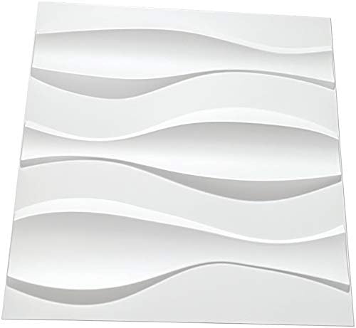 Art3d 19.7" x 19.7" (Pack of 12) Wall Panel Wave, White - Image 5