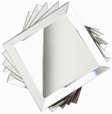 80 Pcs Beveled Mirror Tiles, 3 Inch Silver Square Mirror Glass Tiles for Kitchen Backsplash Bathroom Shower Wall, 5 SQ.FT by Soulscrafts