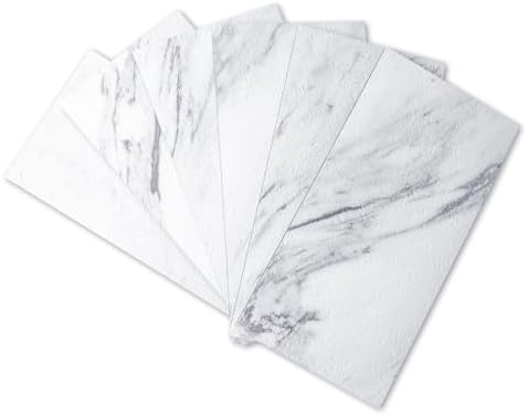 Art3d 102-Pack Peel and Stick Backsplash on Subway Tile, White Granite by Art3d