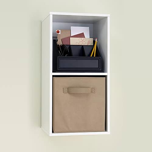 ClosetMaid Cubeicals 2 Cube Storage Shelf Organizer Bookshelf, Stackable or Hanging Wall Mount, Easy Assembly, White Wood Finish - Image 6