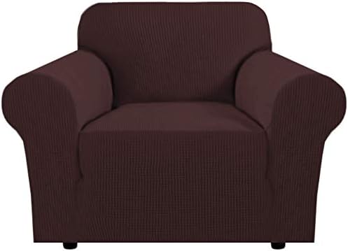 H.VERSAILTEX Armchair Cover High Stretch Sofa Slipcover 1 Piece Couch Covers for Sofa Durable Spandex Fabric Non Skid Machine Washable(Armchair 31"-40", Chocolate) by HVERSAILTEX