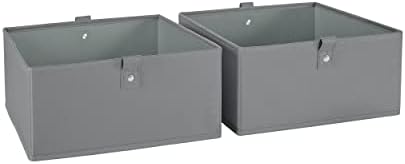 RiverRidge Folding Storage Bins - 2-pack of 5in Tall Gray Cubes by RiverRidgeHome
