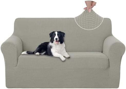 U-NICE HOME Loveseat Cover Stretch Couch Cover Sofa Slipcover, Taupe by U-NICEHOME