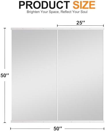 Delma Home Gym Mirror, 50''x25''x2PCS White Wall Mounted Large Frameless Tempered Glass Wall Mirror for Home Gym, Garage, Bedroom, Bathroom - Image 5
