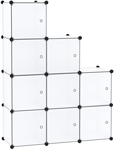 C&AHOME 9-Cube Storage Organizer with Door Cube Shelf Closet Cabinet White by CAHOME