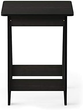 Furinno BEGINNING Side Table, Square Modern End Table with H-Legs, Night Stand, Bedside Table, Soft Edges, Easy Assembly, for Living Room, Bedroom, Espresso - Image 4