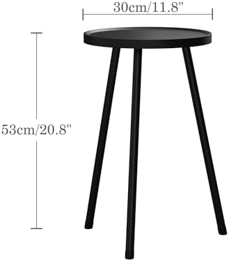 Small Couch Side Table, Drink Table, Mini Round End Table, Coffee Table, Snack Table for Small Spaces, Living Room, Bedroom, Sofa LET520BK - Image 2