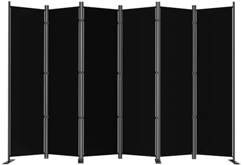 SUNALLY Room Divider Privacy Screens, 6 Panel Divider for Separation, Black by SUNALLY