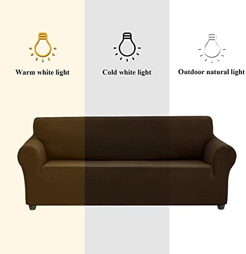 Joccun Stretch Chair Couch Cover,1-Piece Sofa Slipcover Spandex Jacquard Fabric Sofa Covers with Elastic Bottom,Washable Furniture Protector for Dogs, Cats, Kids (Armchair,Seal Brown) - Image 3