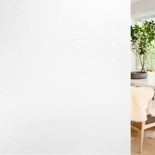 rabbitgoo Frosted Glass Window Privacy Film, No Glue, White, 17.5" x 157.4" by rabbitgoo