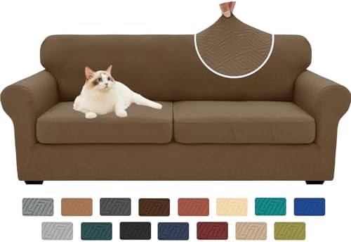 XINEAGE 3-Piece Stretch Sofa Cover, Washable Couch Covers for Dog by XINEAGE