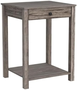 Furinno Classic Set of 2 Side Table with 2-Tier Open Shelf, Rustic Oak - Image 5