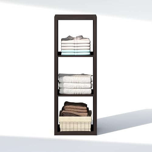 Furinno Cubic Extra Thick 3-Cube Closet Organizers and Storage, Dark Oak - Image 6