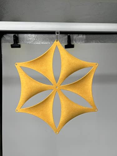 12 Pcs 3D Flower Venus Hanging Room Divider Panel, 14"x12" Screen Panels High Density Polyester Fiber Board Cut Room Partition Home Decoration (Gold) - Image 2