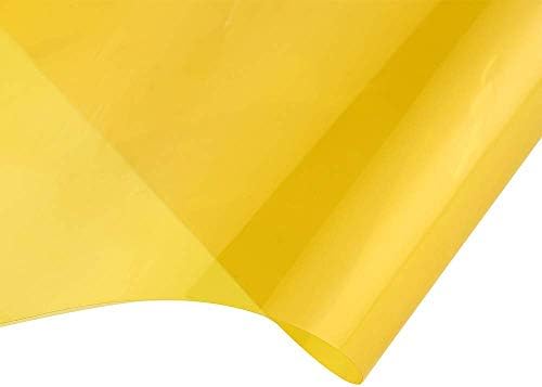 Transparent Decorative Window Film Anti UV Colorful Adhesive Vinyl Heat Insulation Solar Window Tinting Sheets Glass Film for Christmas Home Decoration, 35.4Inch x 10Feet, Yellow - Image 3