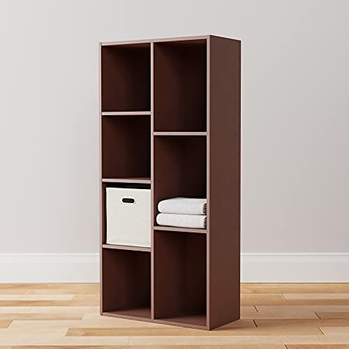Amazon Basics 7 Cube Storage Organizer Bookcase, Sturdy Shelves, Book Shelf, Espresso, 9.3"D x 19.5"W x 41.7"H - Image 7