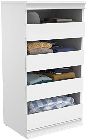 ClosetMaid Modular Storage Unit with 4 Drawers, Wood Closet Organizer, Stacking, Full Backer, Storage, Decorative Trim, White by Unknown