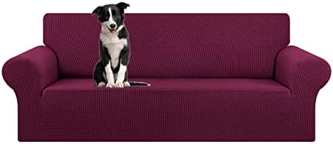 KEKUOU Stretch Oversized Couch Covers for Sofa Slipcover,Wine by KEKUOU