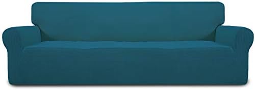 Easy-Going Stretch 4 Seater Oversized Sofa Couch Cover Peacock Blue by Easy-Going