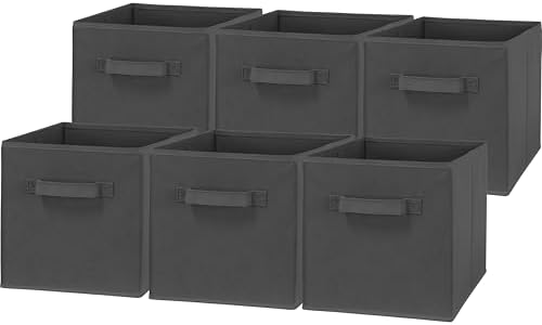 Simple Houseware 11-Inch Foldable Cube Storage Bins, Dark Gray, 6-Pack by SimpleHouseware