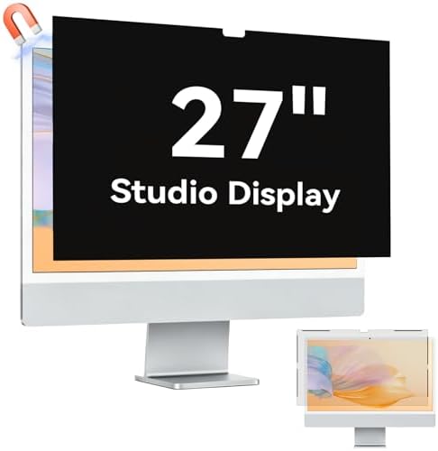 Mamol Magnetic Privacy Screen for iMac 27 Inch & Studio Display (2022 Models), Anti-Glare Blue Light Filter Shield – Upgraded Anti-Spy 27" Privacy Protector by Mamol