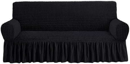 NICEEC Sofa Covers Black Couch Cover Stretch Sofa Slipcovers with Skirt by NICEEC