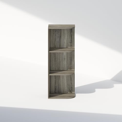 Furinno Reed Corner Shelf, 3-Tier Corner Bookshelf, Book Shelf, Corner Shelves, Storage Rack, for Organization and Storage, Home Office, Living Room, French Oak - Image 6