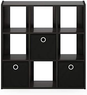 Furinno Simplistic 9 Cube Storage Organizer, Bookcase Shelf, Espresso - Image 6