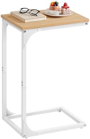 VASAGLE C-Shaped End Table, Small Sofa Side Table with Metal Frame by Unknown