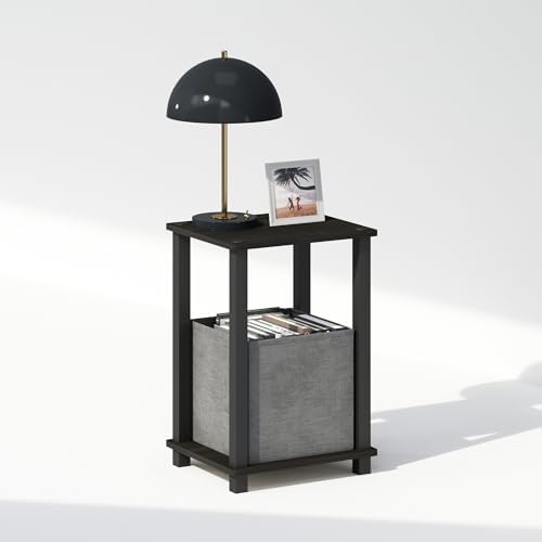 Furinno Simplistic Toolless 2-Tier Compact Night Stand, Espresso - Image 3