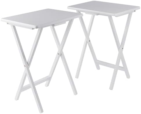 Winsome Alex Set of 2 Foldable Snack Tables, White - Image 4