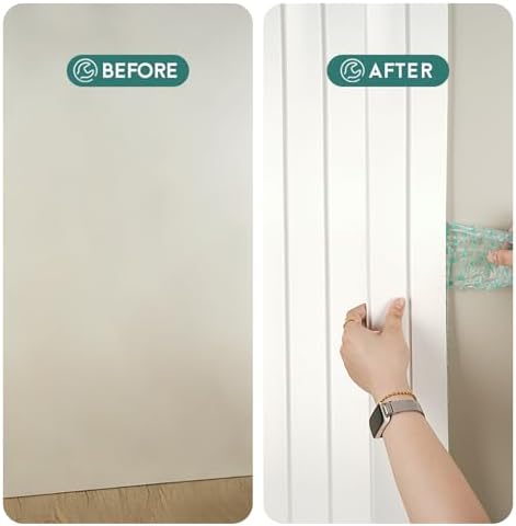 White 4-inch EVA molding Trim, 3D Flexible Corrugated self-Adhesive Panel, Suitable for TV Accent Walls, playroom and Modern Interior Decor (16.4 FT) - Image 5