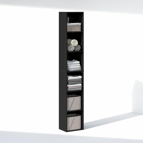 Furinno Cubicle 6-Tier Closet Organizers and Storage, Closet Organizer, Open Shelf Closet Storage, 21.1" W, for Wardrobe, Bedroom, Living Room, Blackwood - Image 4