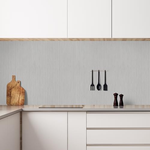 Grey Grasscloth Peel and Stick Wallpaper Texture Contact Paper A Set of 15.7" X 480" Self-Adhesive Linen Removable Wallpaper Cabinets Counter Top Liners - Image 5