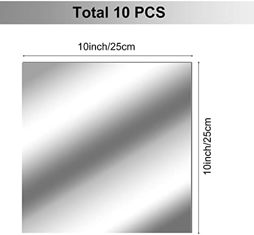 Zonon Flexible Mirror Sheets Self Adhesive Non Glass Mirror Tiles Stickers for Home Wall Decor(10 Pieces,10 x 10 Inches) - Image 6