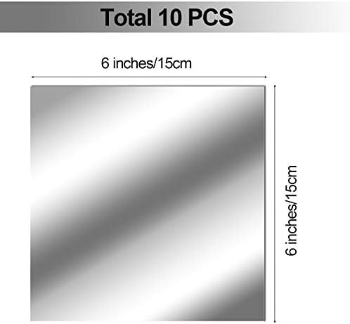 Zonon 10 Pieces Flexible Mirror Sheets Self Adhesive,6 X 6 Inches - Image 6