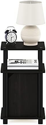 Furinno Brahms 3-Tier End Side Sofa Table/Nighstand with Door, 1-Pack, Espresso/Black - Image 5