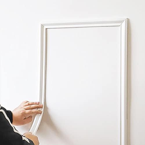Flexible Wall Molding Trim & Chair Rail | Peel and Stick Self-Adhesive Panel Moulding | DIY Home Decor on The Cabinet Door Mirror Frame, 9.8ft x 1.3 in - Image 2