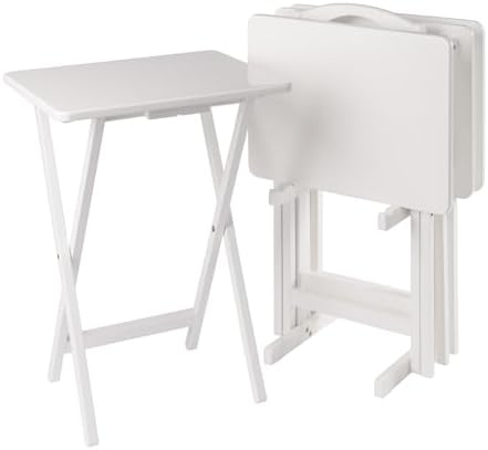 Winsome Alex Set of 4 Foldable Snack Tables with Storage Rack by Winsome