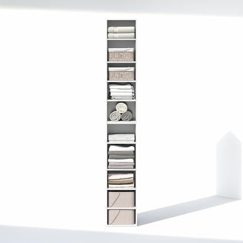 Furinno PASIR 10-Tier Closet Organizers and Storage, Open Shelf, Storage Organizer, 12-Inch Width, for Closet, Bedroom, White - Image 6