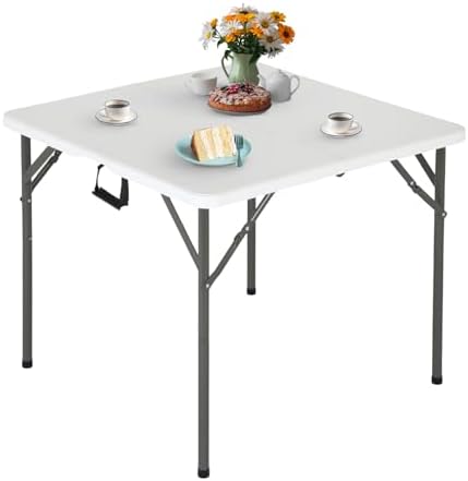 FDW | 34" Folding Table | White | Portable Plastic Table by FDW