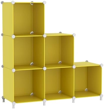AWTATOS Cube Storage Organizer, 6 Cube Closet Storage Shelves, Yellow by AWTATOS