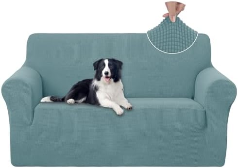 U-NICE HOME Loveseat Cover Stretch Couch Cover Sofa Slipcover, Light Blue by U-NICEHOME