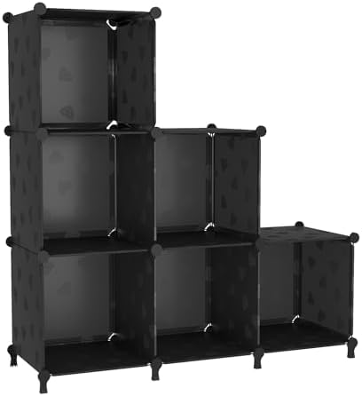 UNKU 6 Cube Storage Organizer, Closet Organizer Storage Shelves, Black by UNKU