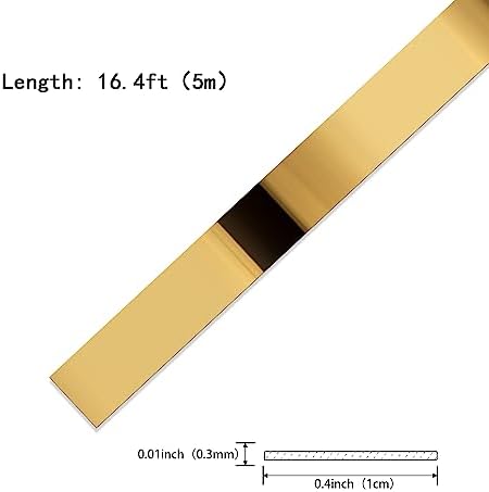 Gold Metalized Mirror-Like Finish Molding Trim, Peel and Stick Strip for Mirror Frame, Wall, Fireplace and Home DIY Decoration (16.4 ft x 0.4 inch) - Image 2