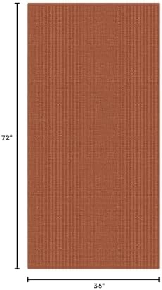 KOZYFLY Orange 3x6 Washable Runner Rug, Non Slip Wide Runners for Hallway, Woven Large Entryway Runners, Braided Floor Carpet Runner for Entry, Kitchen, Bedside, Hall, Burnt Orange/Tan - Image 2