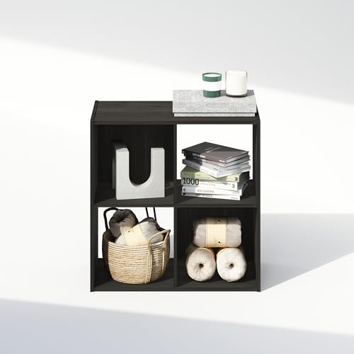 Furinno PELLI Book Shelf, 4-Cube Bookshelf, Cube Storage Organizer Bookcase, 11.7 x 23.7 x 23.8, for Living Room, Bedroom, Home Office, Espresso - Image 6