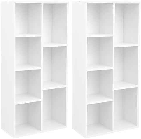 VASAGLE Set of 2 Bookshelves, 5 Cubes, 19.7 x 9.4 x 41.7 Inches by Unknown
