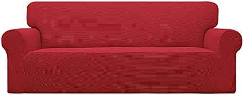 Easy-Going Stretch Oversized Sofa Couch Slipcover Washable Christmas Red by Easy-Going